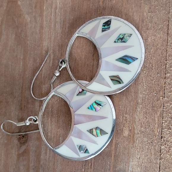 Vintage Alpaca Silver Earrings - Picture 3 of 6